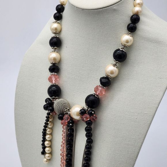 Lafayette 148 New York Chain Bead Statement Necklace - Picture 2 of 6